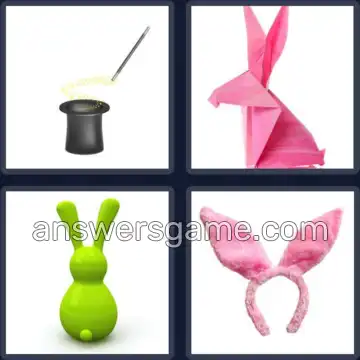 4 Pics 1 Word 6 Letters RABBIT