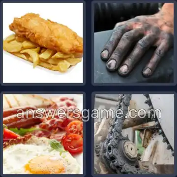 4 Pics 1 Word 6 Letters GREASY