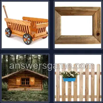 4 Pics 1 Word 6 Letters WOODEN