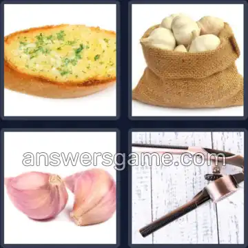 4 Pics 1 Word 6 Letters GARLIC