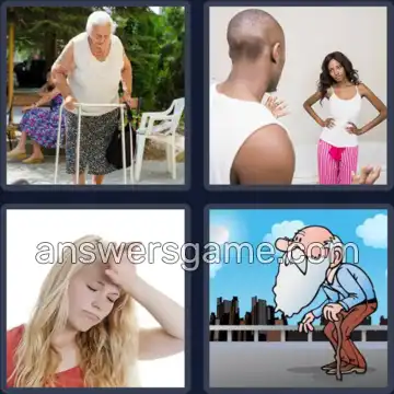 4 Pics 1 Word 6 Letters FEEBLE