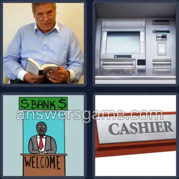 4 Pics 1 Word 6 Letters TELLER