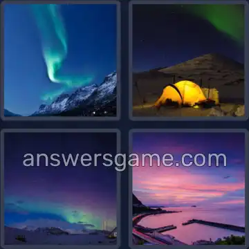 4 Pics 1 Word 6 Letters AURORA