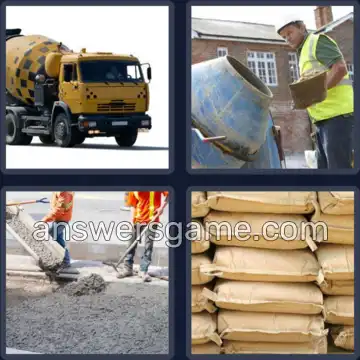 4 Pics 1 Word 6 Letters CEMENT