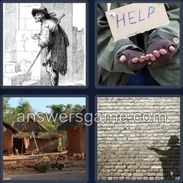 4 Pics 1 Word 6 Letters PAUPER