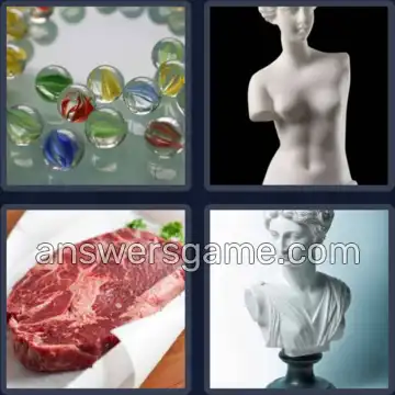 4 Pics 1 Word 6 Letters MARBLE