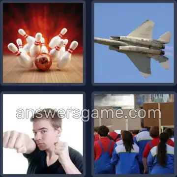 4 Pics 1 Word 6 Letters STRIKE