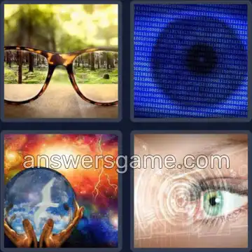 4 Pics 1 Word 6 Letters VISION