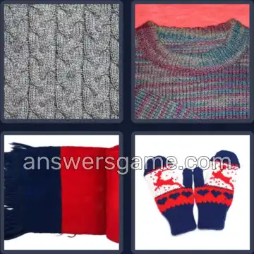 4 Pics 1 Word 6 Letters WOOLEN
