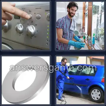 4 Pics 1 Word 6 Letters WASHER