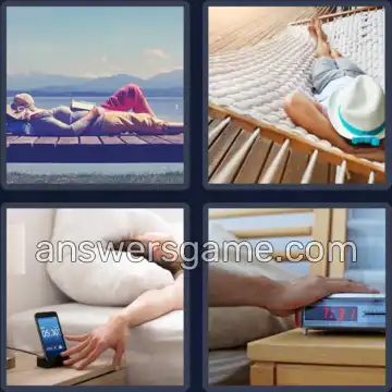 4 Pics 1 Word 6 Letters SNOOZE