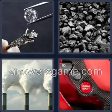 4 Pics 1 Word 6 Letters CARBON