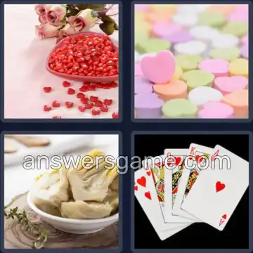 4 Pics 1 Word 6 Letters HEARTS
