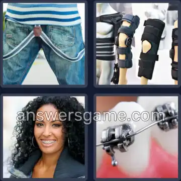 4 Pics 1 Word 6 Letters BRACES
