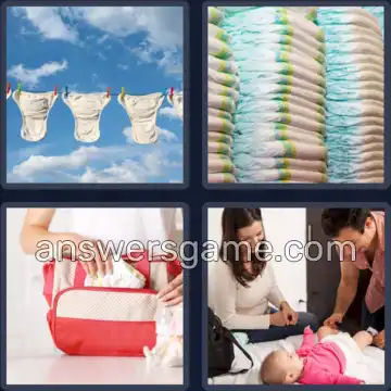 4 Pics 1 Word 6 Letters DIAPER