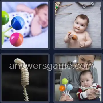 4 Pics 1 Word 6 Letters RATTLE