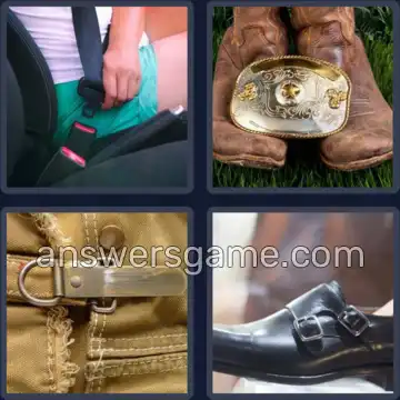 4 Pics 1 Word 6 Letters BUCKLE