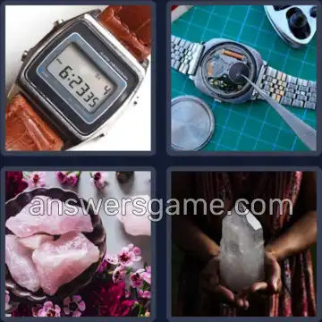 4 Pics 1 Word 6 Letters QUARTZ