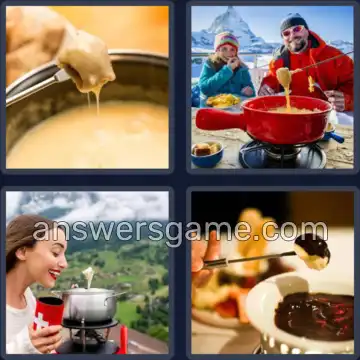 4 Pics 1 Word 6 Letters FONDUE
