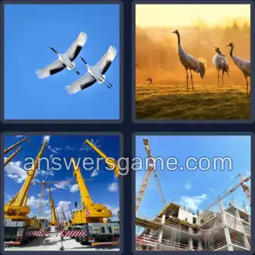 4 Pics 1 Word 6 Letters CRANES