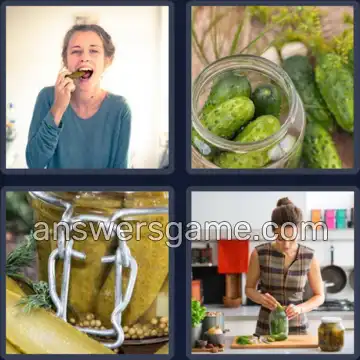 4 Pics 1 Word 6 Letters PICKLE
