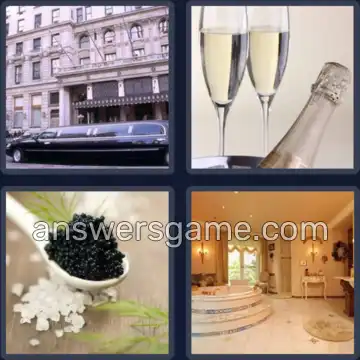 4 Pics 1 Word 6 Letters LUXURY