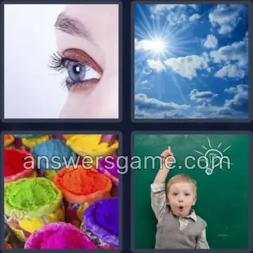 4 Pics 1 Word 6 Letters BRIGHT