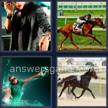 4 Pics 1 Word 6 Letters JOCKEY