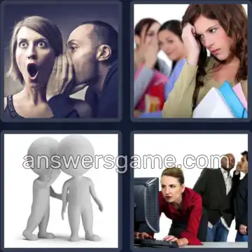 4 Pics 1 Word 6 Letters GOSSIP