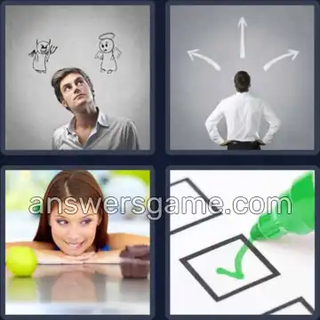 4 Pics 1 Word 6 Letters CHOICE