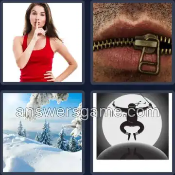 4 Pics 1 Word 6 Letters SILENT
