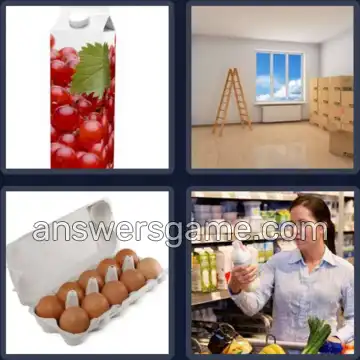 4 Pics 1 Word 6 Letters CARTON