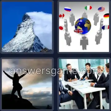 4 Pics 1 Word 6 Letters SUMMIT
