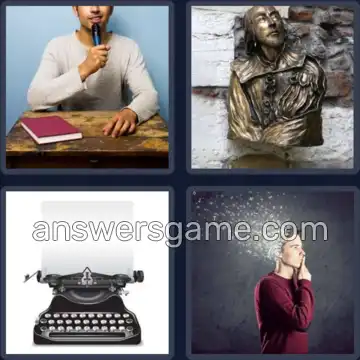 4 Pics 1 Word 6 Letters AUTHOR