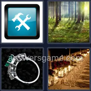4 Pics 1 Word 7 Letters SETTING