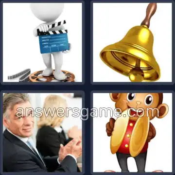 4 Pics 1 Word 7 Letters CLAPPER