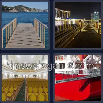 4 Pics 1 Word 7 Letters GANGWAY