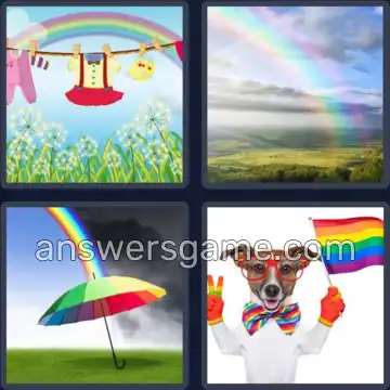 4 Pics 1 Word 7 Letters RAINBOW