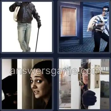 4 Pics 1 Word 7 Letters BURGLAR