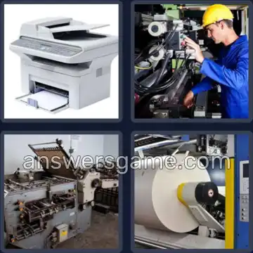4 Pics 1 Word 7 Letters PRINTER
