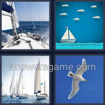 4 Pics 1 Word 7 Letters SAILING