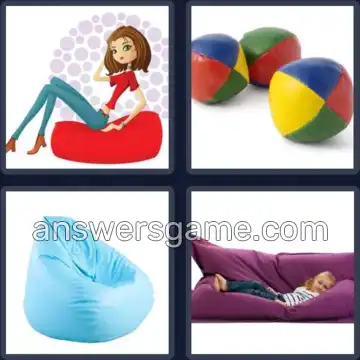 4 Pics 1 Word 7 Letters BEANBAG