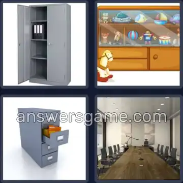 4 Pics 1 Word 7 Letters CABINET