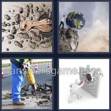 4 Pics 1 Word 7 Letters DESTROY