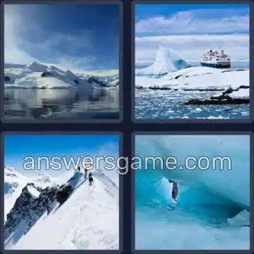 4 Pics 1 Word 7 Letters GLACIER