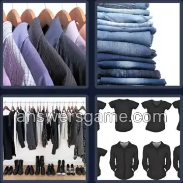 4 Pics 1 Word 7 Letters APPAREL