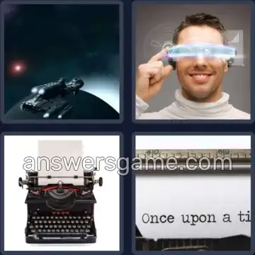 4 Pics 1 Word 7 Letters FICTION