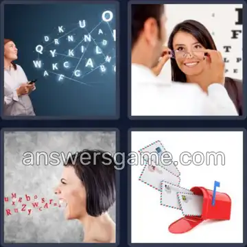 4 Pics 1 Word 7 Letters LETTERS