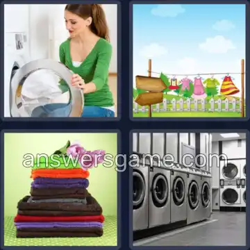 4 Pics 1 Word 7 Letters LAUNDRY