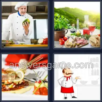 4 Pics 1 Word 7 Letters CUISINE